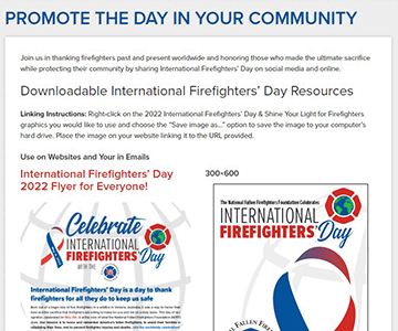 Promote International Firefighters' Day 2022