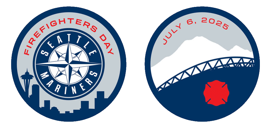2025 firefighter Mariners-themed challenge coin
