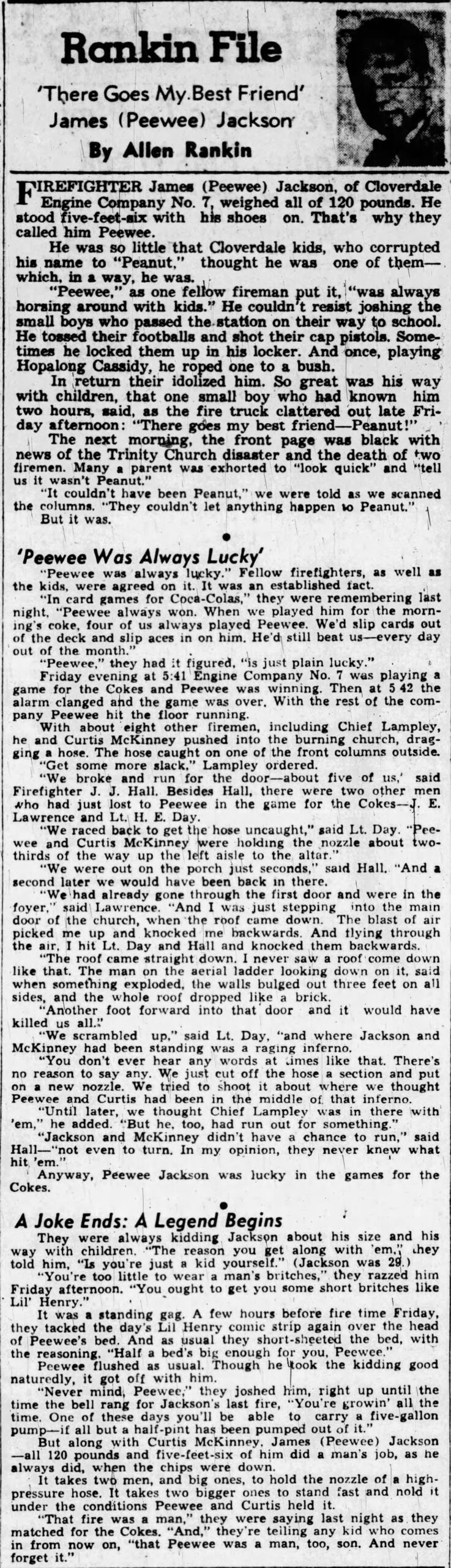 There Goes My Friend James (Peewee) Jackson